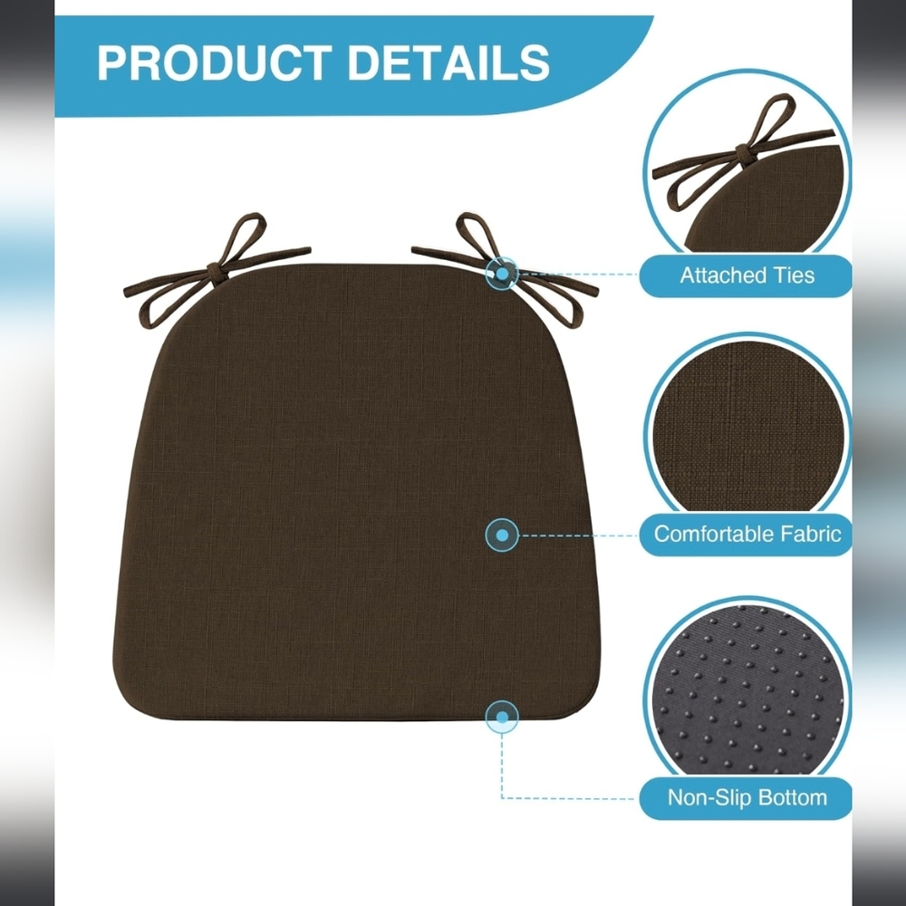 NEW Brown Seat Cushion w/Removeable Covers *6pc Set - Picture 4 of 8